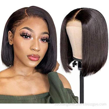 Wholesale Glueless Peruvian Hd Short Lace Bob Wigs Lace Closure Bob Wigs New Arrival Curly Virgin Human Hair Lace Frontal Wig